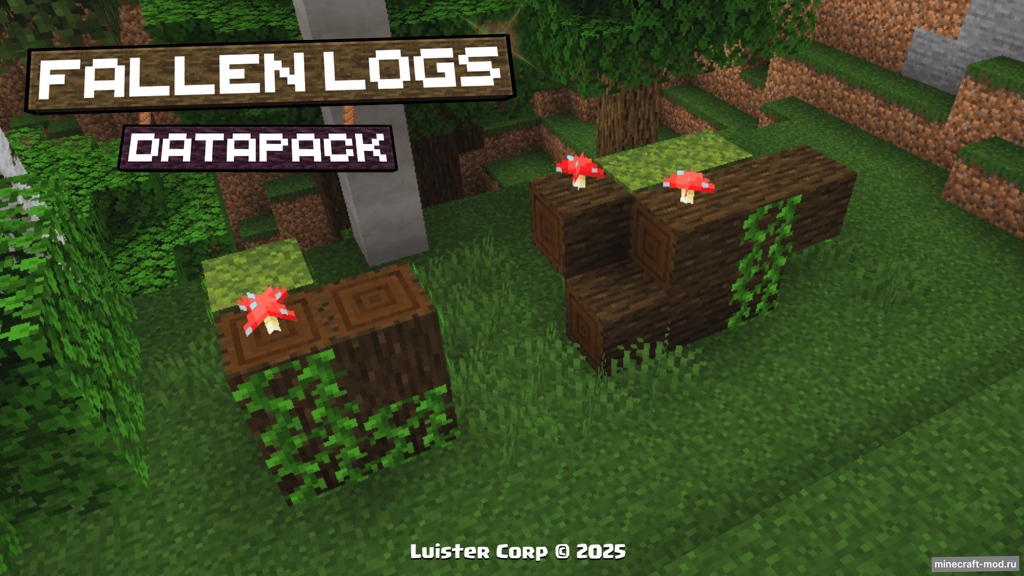 Мод Fallen Logs для Minecraft 1.21.10, 1.21.9, 1.21.8,  ...