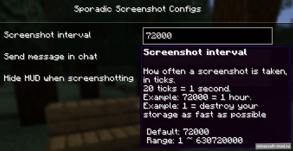 Мод Sporadic Screenshot для Minecraft 1.21.1 neoforge