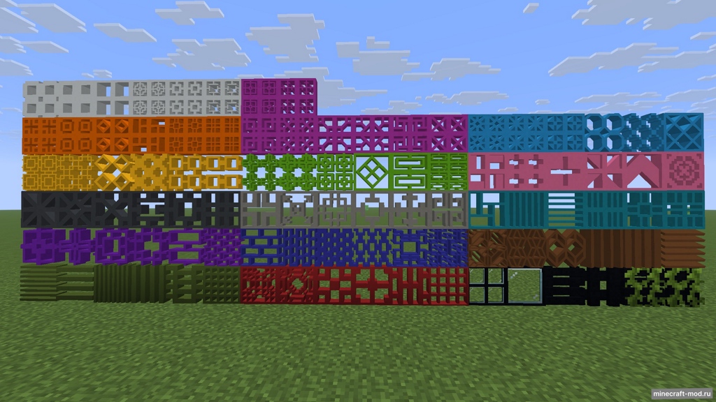 Мод Decorative Concrete Lattices для Minecraft 1.21.8, 1.21.7, 1.21.6,  ...