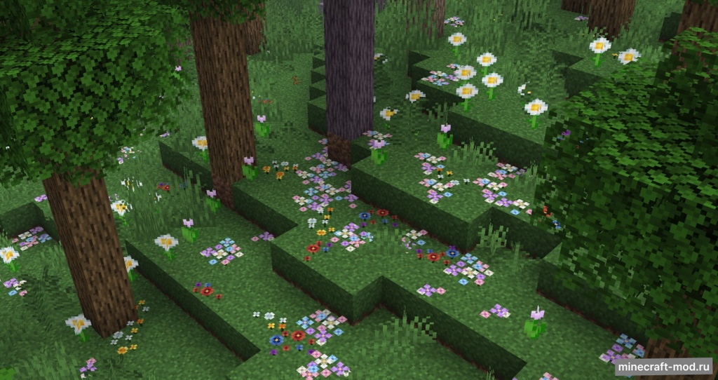 Мод Wilder Flowers для Minecraft 1.21.10, 1.21.9, 1.21.1,  ...
