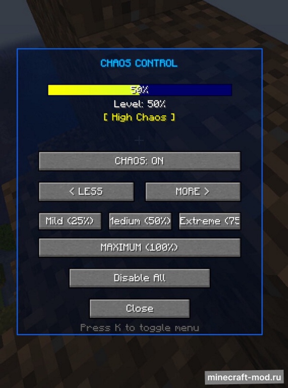 Мод ChaosCraft - Ultimate Chaos Mod для Minecraft 1.20.1 forge