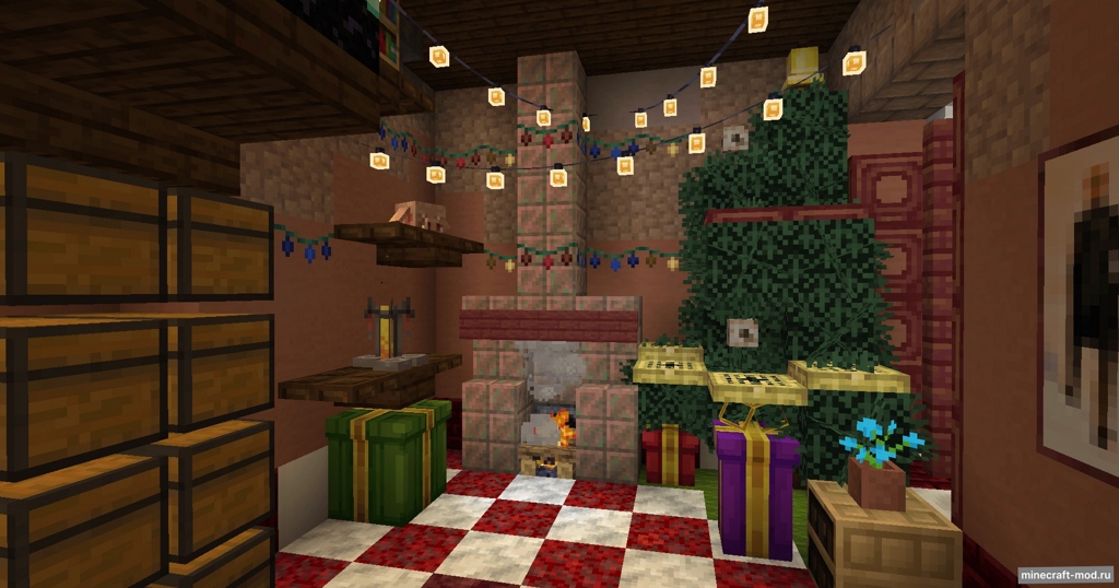 Мод Christmas Lights (Christmas Decorations) для Minecraft 1.21.10 fabric