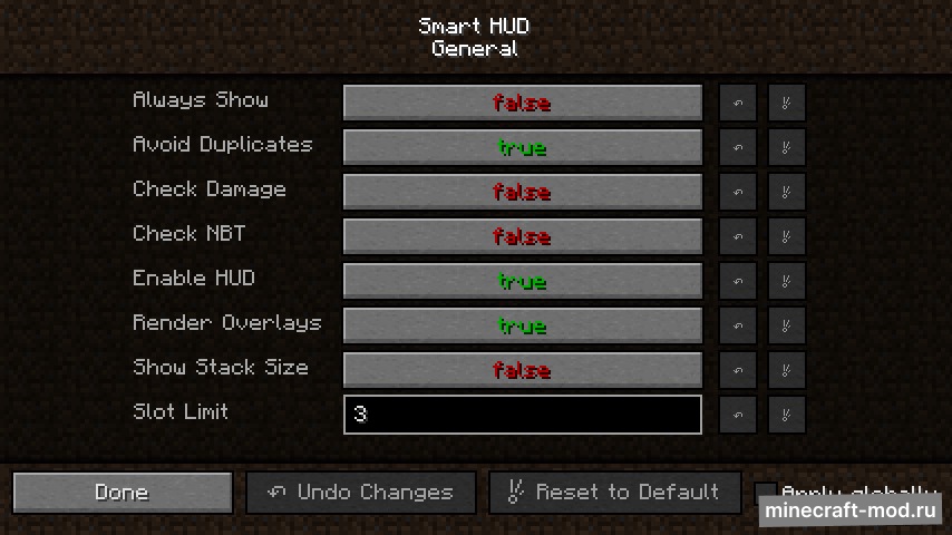 Мод Smart HUD для Minecraft 1.12.2, 1.12, 1.11.2