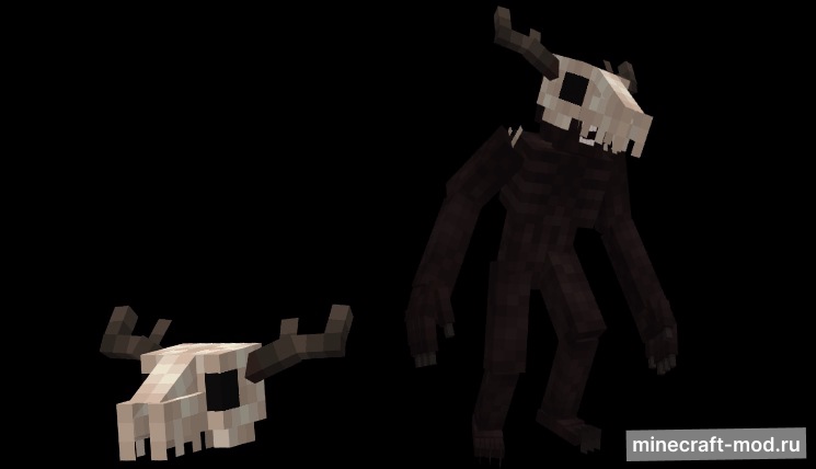 Мод SCP-323, Wendigo Skull для Minecraft 1.20.1, 1.19.4, 1.19.2