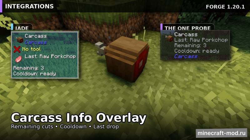 Мод Carcass — Immersive Hunting & Butchering для Minecraft 1.20.1 forge