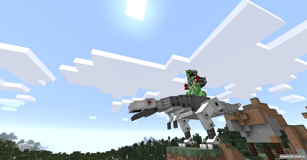 Мод Laser Creeper Robot Dino Riders для Minecraft 1.12.2, 1.10.2, 1.7.10