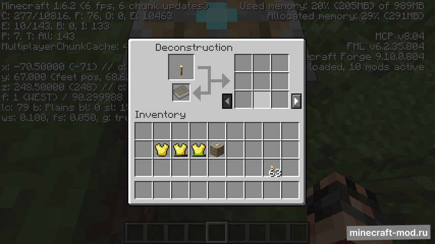 Мод Deconstruction Table для Minecraft 1.12.2, 1.8, 1.7.10,  ...