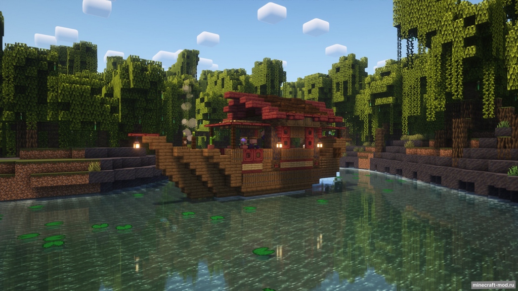 Мод Swamp Boat для Minecraft 1.21.1, 1.20.6, 1.20.4,  ...