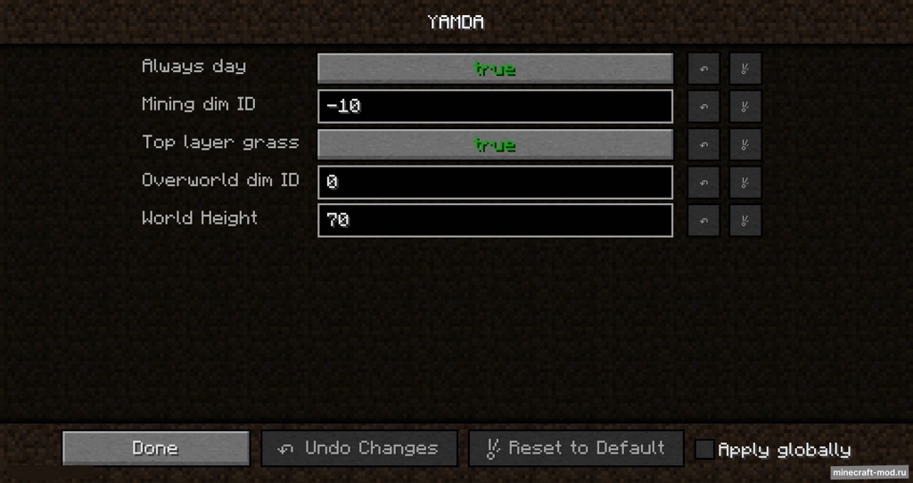 Мод YAMDA для Minecraft 1.14.4, 1.14.3, 1.14.2,  ...