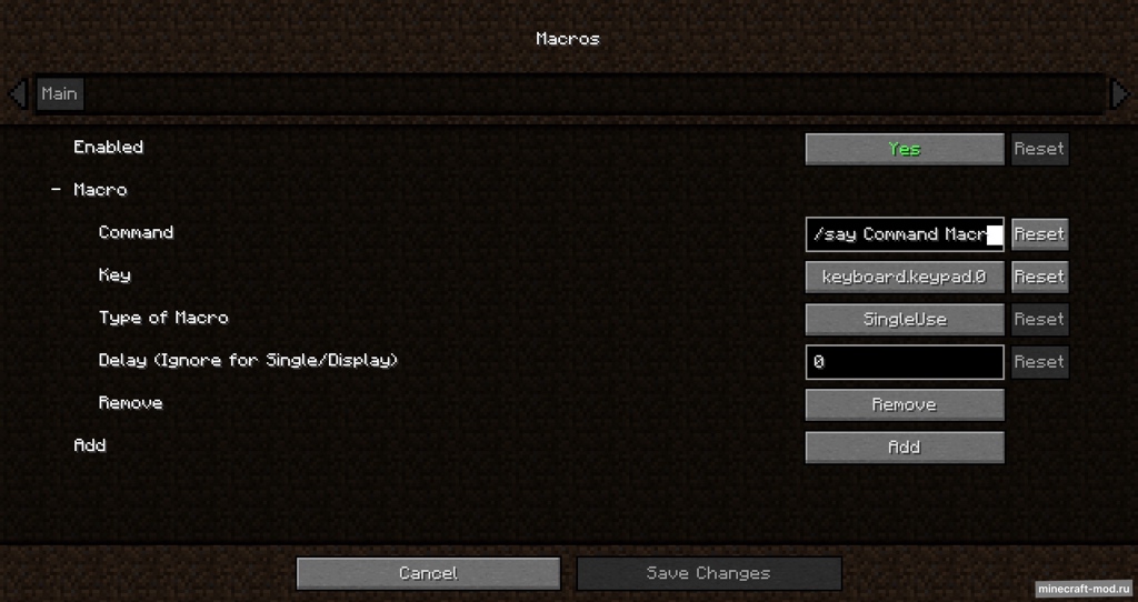 Мод Command Macros для Minecraft 1.20.4, 1.20.2, 1.20.1,  ...