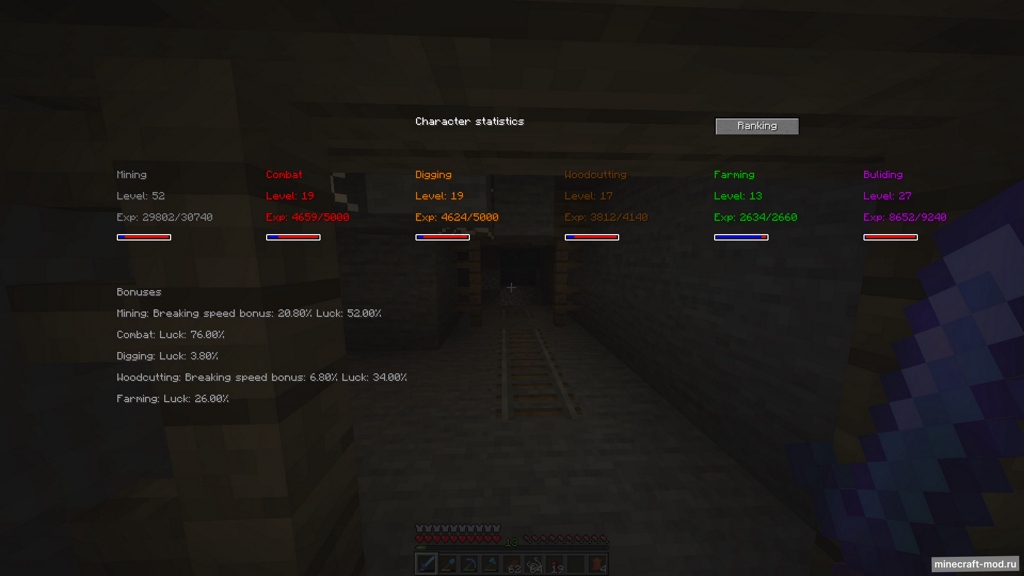 Мод ZmodSkills для Minecraft 1.16.2, 1.16.1, 1.15.2,  ...