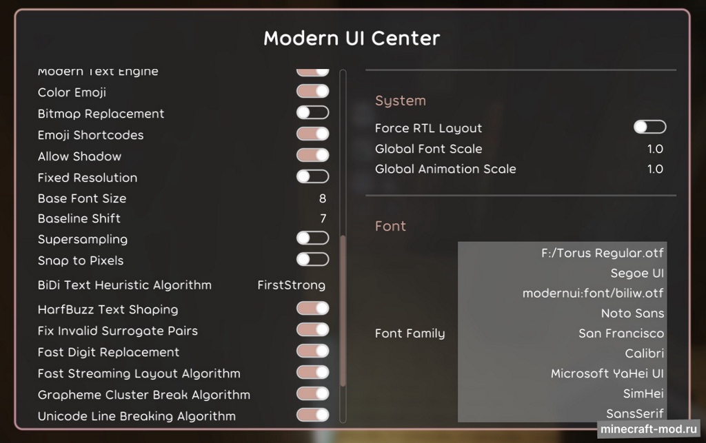 Мод Modern UI для Minecraft 1.21.1, 1.21, 1.20.6,  ...