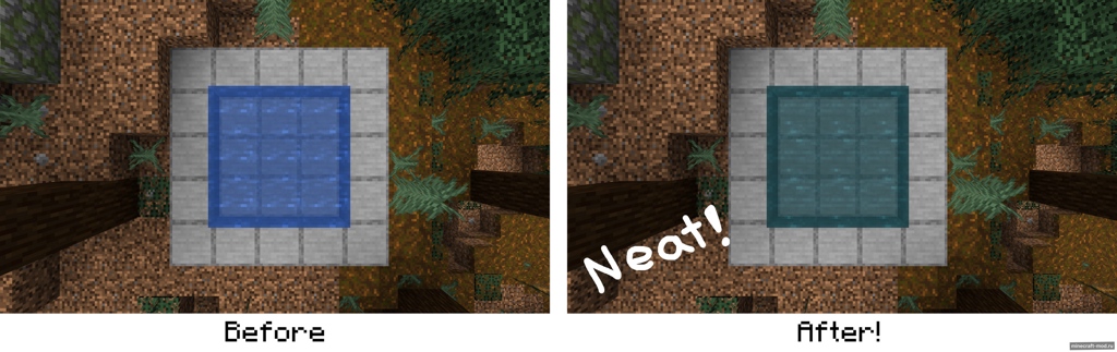 Мод BedrockWaters для Minecraft 1.20.4, 1.20.3, 1.20.2,  ...