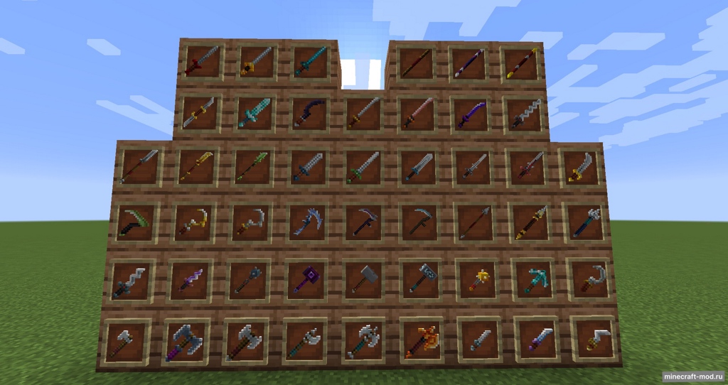 Мод MC Dungeons Weapons для Minecraft 1.20.1, 1.20, 1.19.4,  ...